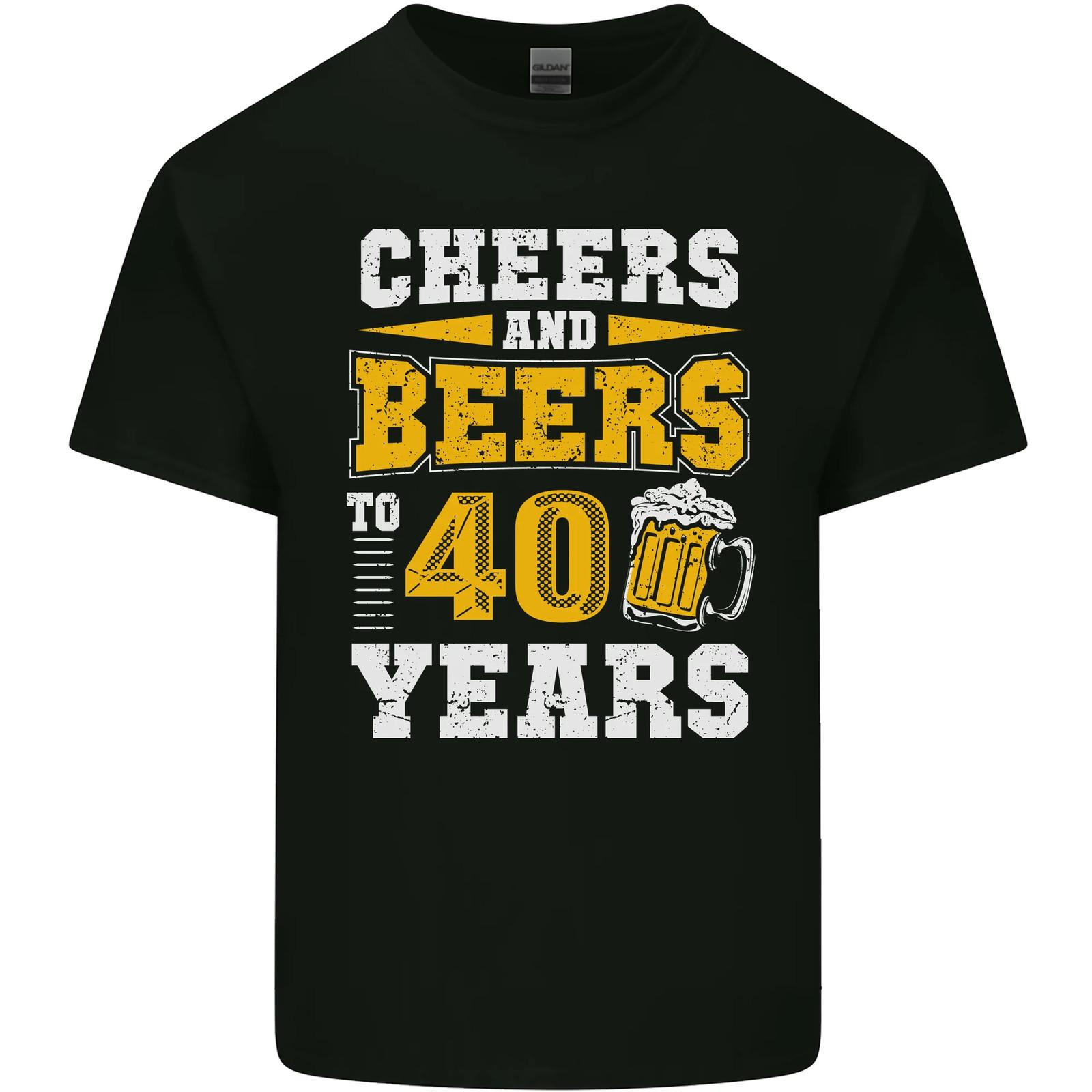 40th Birthday 40 Year Old Funny Alcohol Mens Cotton T-Shirt Tee Top S разноцветный