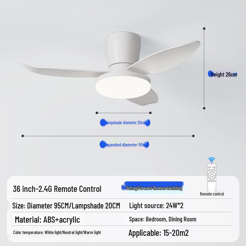 2025 Silent Nordic Ceiling Fan Light for Small Apartments & Bedrooms
