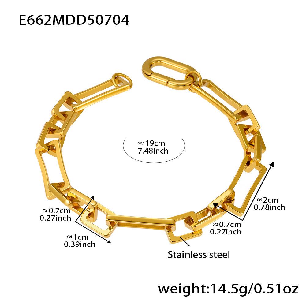 Qiong Yao 18K Gold-Plated Geometric Patchwork Chain Bracelet, European Style Jewelry