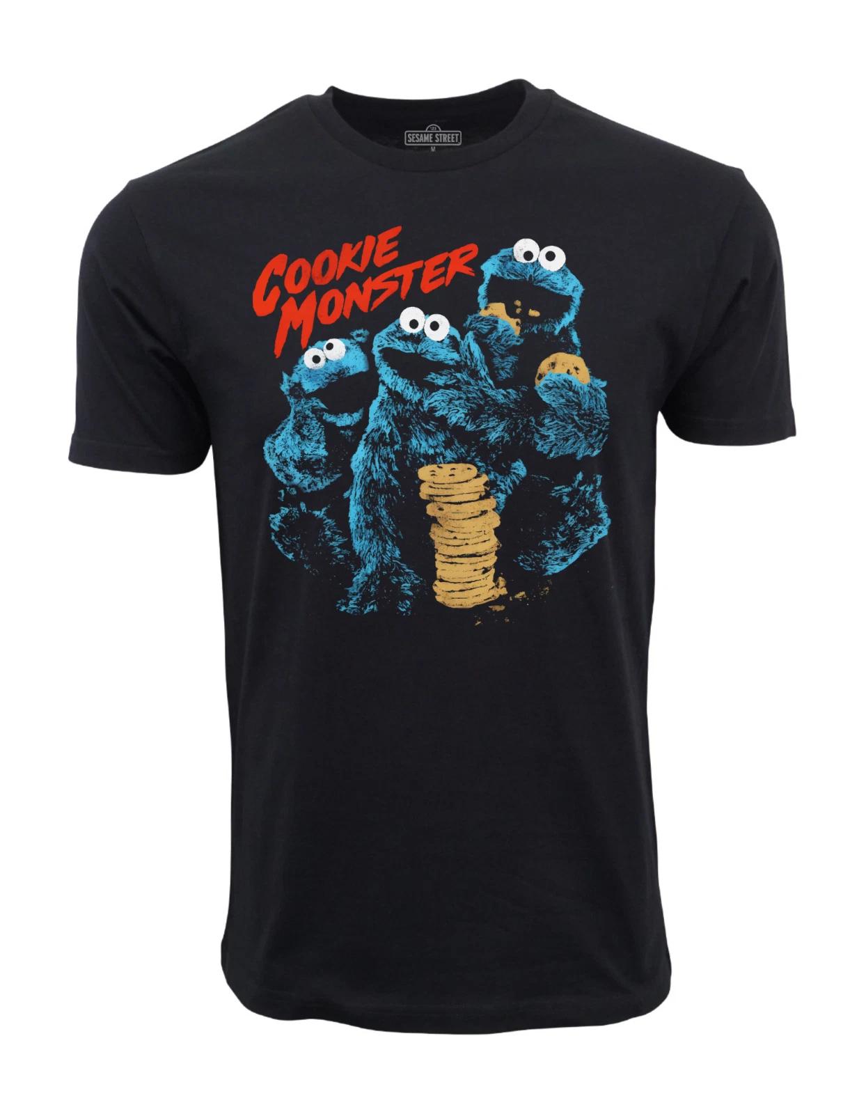 Unisex Adult Casual Graphic SESAME STREET COOKIE MONSTER T SHIRT T-... XXL