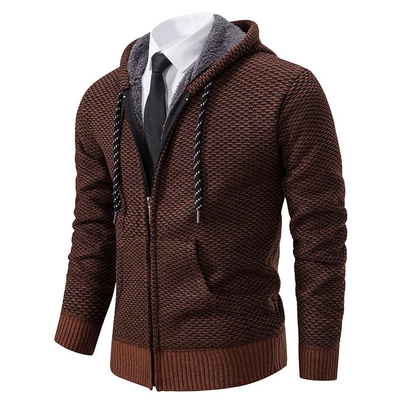 

Men s Trend In Autumn and Winter 2026 New Plus Velvet Padded Knit Cardigan Sweater Coat M