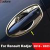 Side Door Handle Bowl Cup Cover Trim For Renault Kadjar 2016 2017 2018      Chrome Car Exterior Accessories