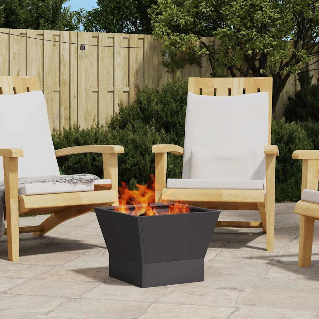 Fire Pit Black 40 X 40 X 35 Cm Steel