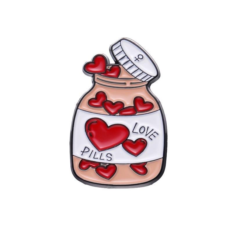 Creative Cartoon Pill Series Metal Brooch Set Whimsical Alphabet Pin Collection For Fashionable Accessory Lovers