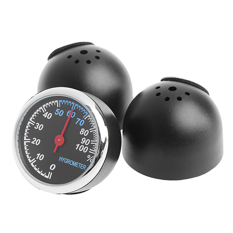 3Pcs Car 4cm Hygrometer for Time Clock Temperature Thermometer Moisture M