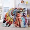 Indian Hunter Indigenous Culture Blanket Light Comfortable Flannel Blanket Quilt Bedspread Home Gift