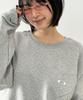 RONRON Dot Heart Pocket Over Fit Long Sleeve Gray