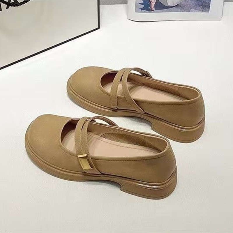 

Mary Jane small leather shoes for women in 2025 new spring and autumn, one pedal with skirt, small leather shoes, single shoes, loafers for women 35 хаки