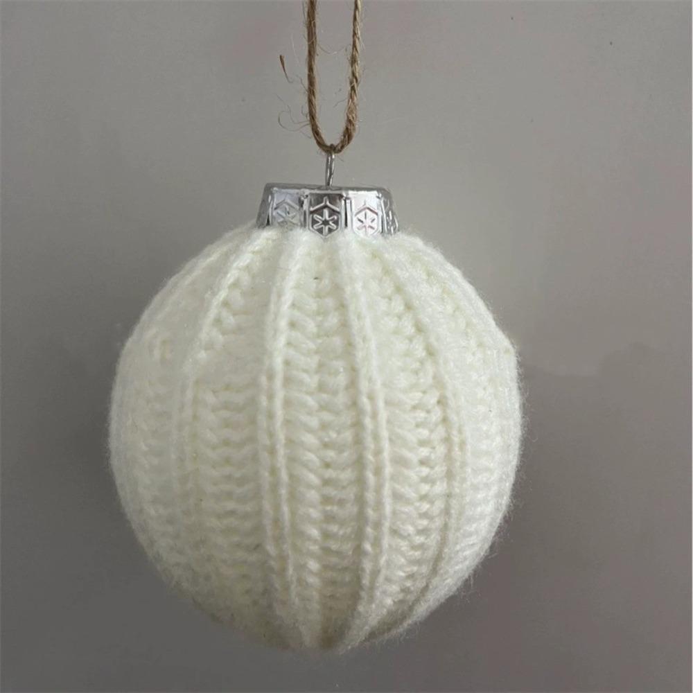 

6cm Xmas Tree Hanging Pendant Crochet Xmas Ornament Ball New Christmas Ball Christmas Decorations 6cm Beige