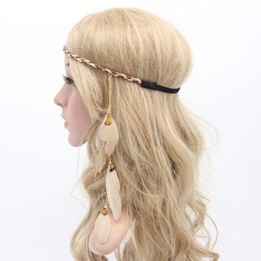 Headwear Bride Weddding Headband Indian Hair Accessories Tassel Women Hairbands Feather Headband