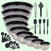 American-Style Silicone-Lidded Salad Bowl Set - Stainless Steel, Multi-purpose for Cooking, Baking, and Egg Beating.