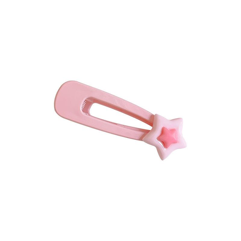 Cute Star Hairpin Candy Color Cream Bb Clip Hairpin Matte Pentagram Side Clip Simple Side Duck Bill Clip Female