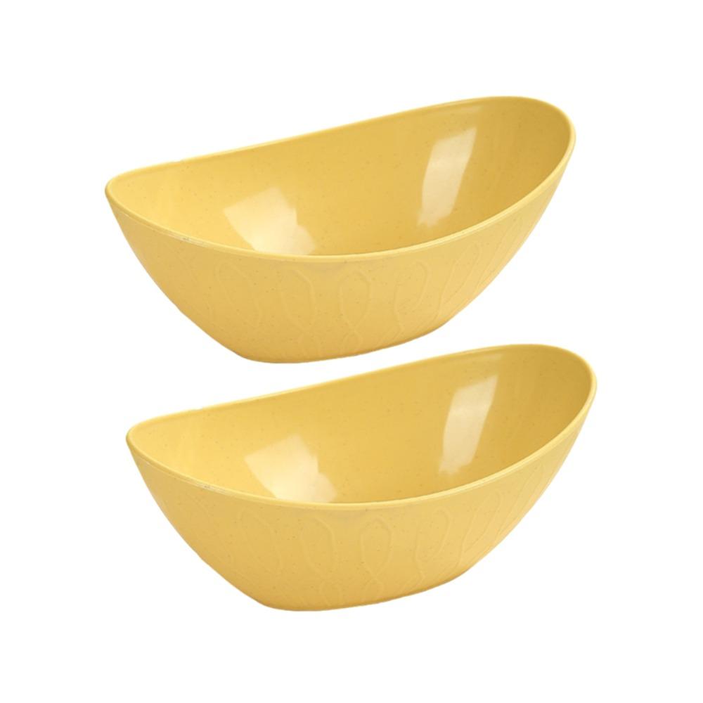 2PCS Large Capacity Ingot Shape Salad Bowl Plastic Preparing-food Bowl Snack Bowl  Nut