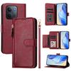 For Xiaomi Redmi 15C 4G (171mm) Case Zipper Pocket Multiple Card Slots Leather Phone Cover