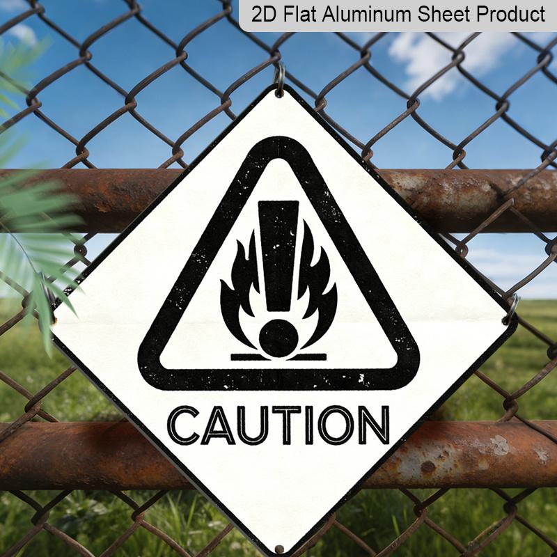2D Flat - 1pc, Featuring A Fire Hazard Theme, Designed As A Warning Decoration Gift for Industrial Sign Enthusiasts. This Vintage Metal Aluminum