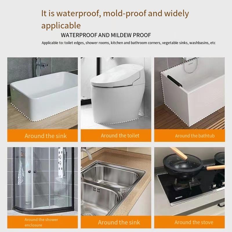 1PC Plastic Steel Mud Bathroom Kitchen Side Seam Waterproof and Mildew-proof Sealant Leak Repair Ceramic Glue Toilet Edge Seam Caulking Caulking