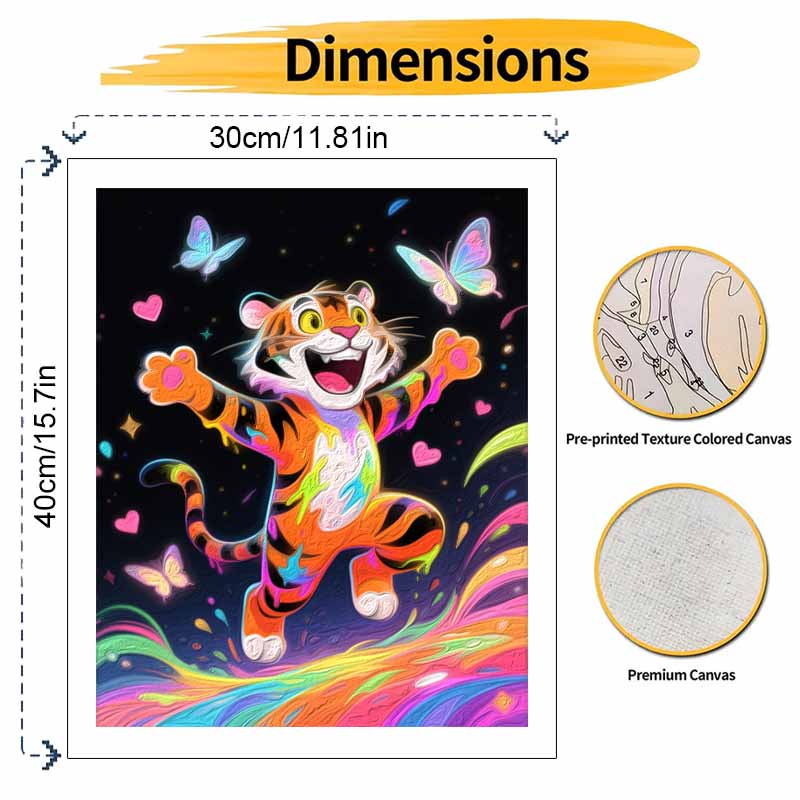 Disney Oil Painting Hand Painting Art Kit Tiger Butterfly Colorful Painting Handmade Diy Home Decoration Gift