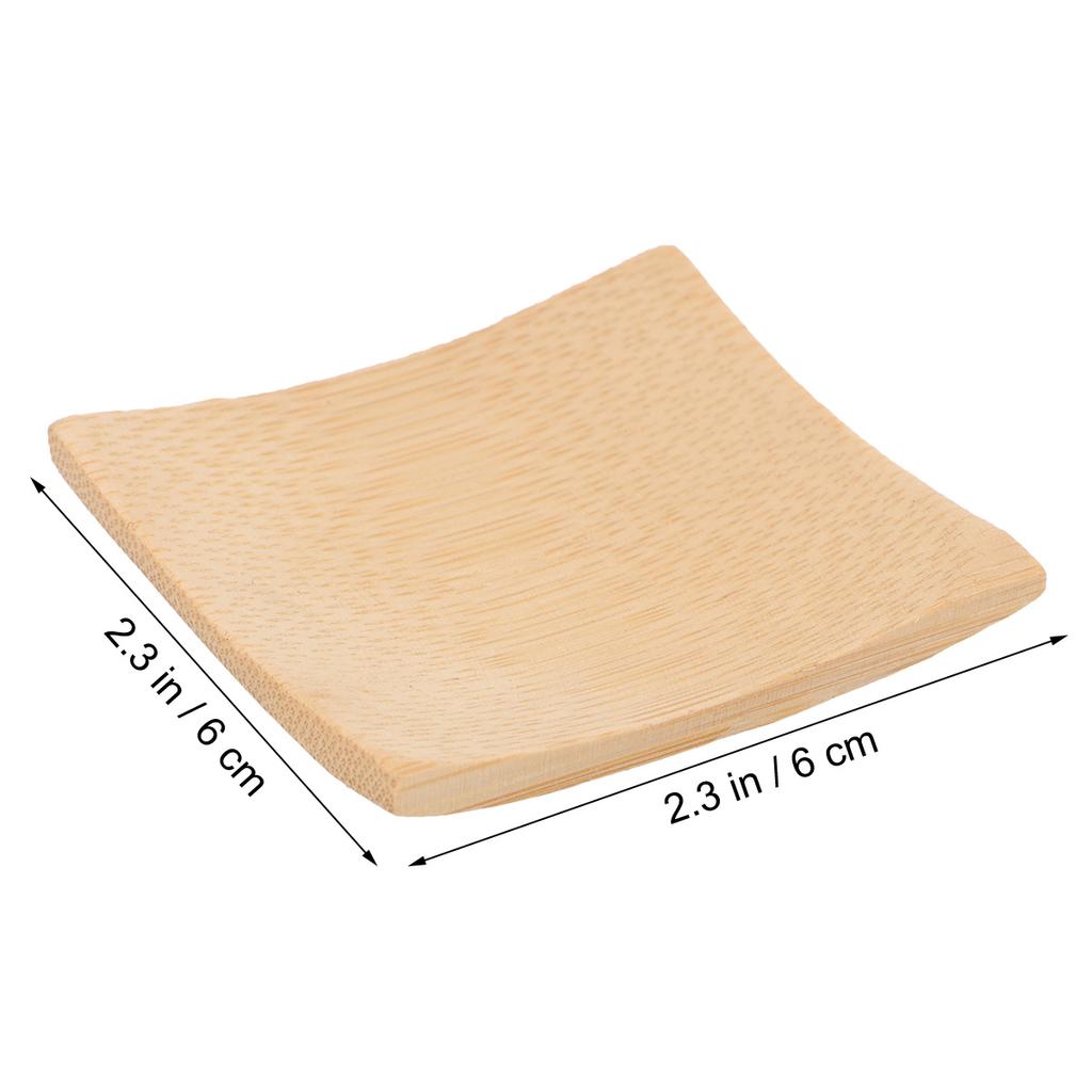 20 Pcs 6X6Cm Bamboo Sushi Tray Square Snack Plate For Dessert Fruit Cake Storage Mini Dish Holder Kitchen Barware Set
