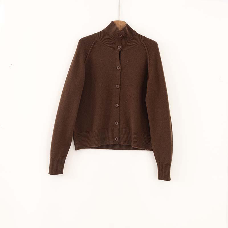 

Омолаживающий ленивый водолазка универсальный кардиган из шерсти Куан женский осенне-зимний свободный и тонкий мягкий восковой свитер-пальто L