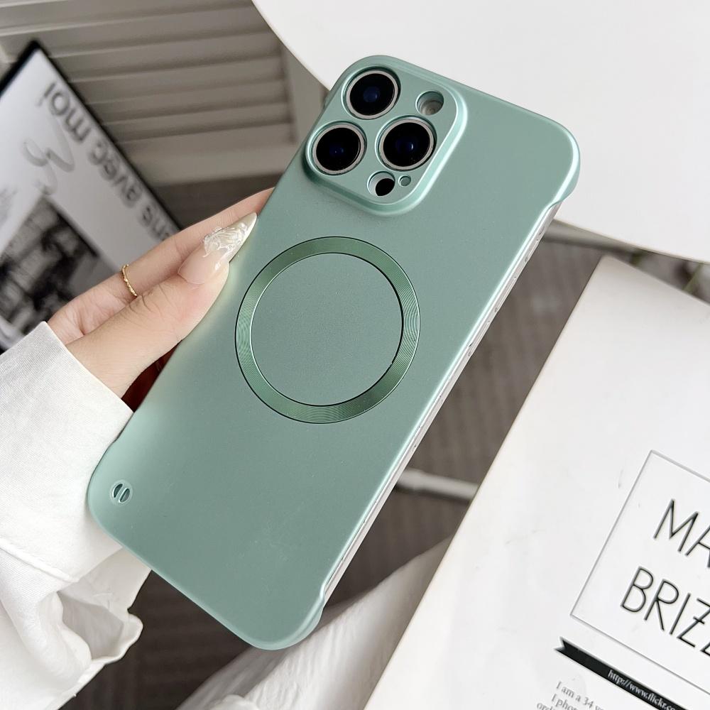 

Для Magsafe Безрамочный Магнитный Чехол для iPhone 16 Pro Max Plus iPhone16Pro Max 16E 5G Беспроводная Зарядка Жесткая Задняя Крышка For iPhone 16E зелёный