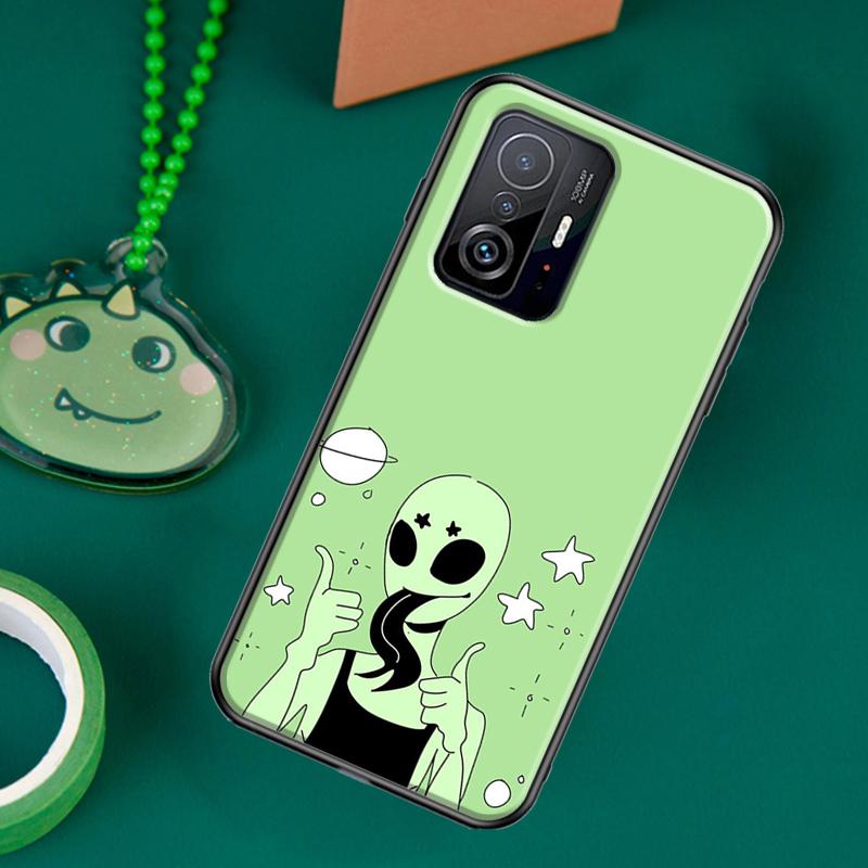 Aesthetics Cute Cartoon Alien Case For POCO F5 X5 X3 Pro X4 F4 GT F3 M5s C40 Cover For Xiaomi 13 12 Lite 11T 12T Pro 12X