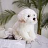 Adorable White Maltese Plush Toy, Fiber Filled, Long Haired Stuffed Animal, 33x24x16cm/38x26x21cm