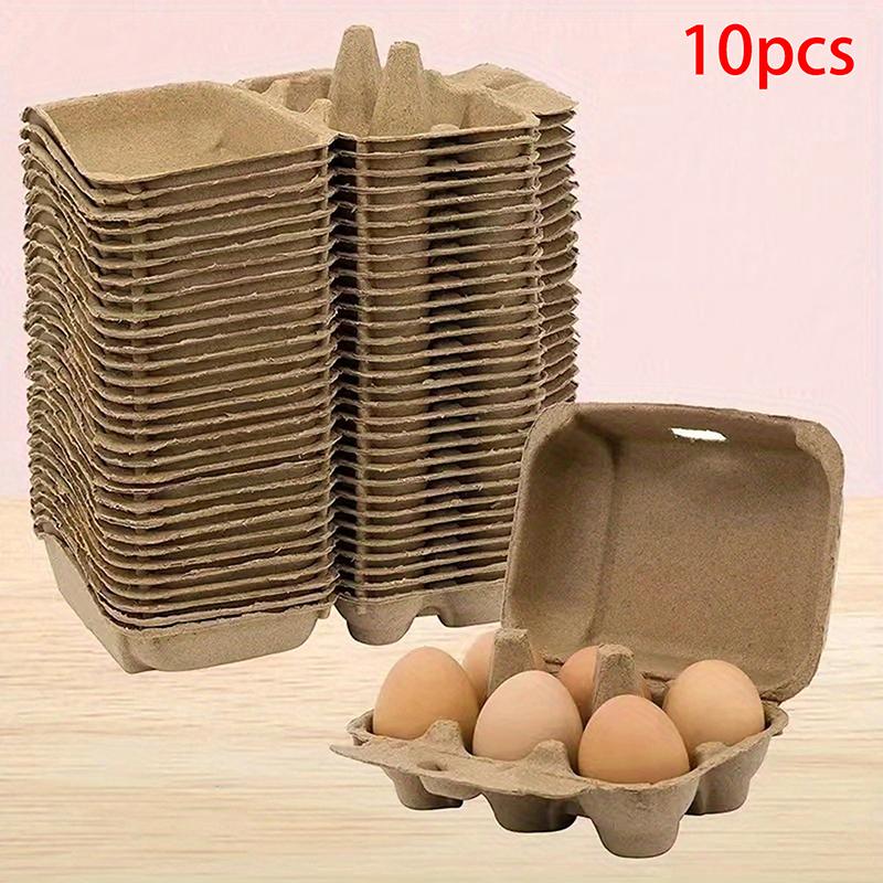 10 Stück Native Eierverpackungsbox Eierablage Zellstoff Eierablage Eierbehälter Erde Eierverpackungsbox Für Familienbauernhof Markt Camping