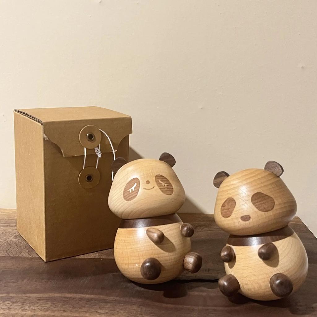 Cute Cartoon Giant Panda Wooden Toothpick Barrel B&B Toothpick Jar Wooden Toothpick Barrel Storage Toothpick Box Ornaments