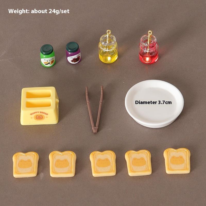 12PCS Bread Machine Jam Baking Clip Model Dollhouse Simulation Miniature Food Toy DIY Accessories Desktop Doll House Ornament