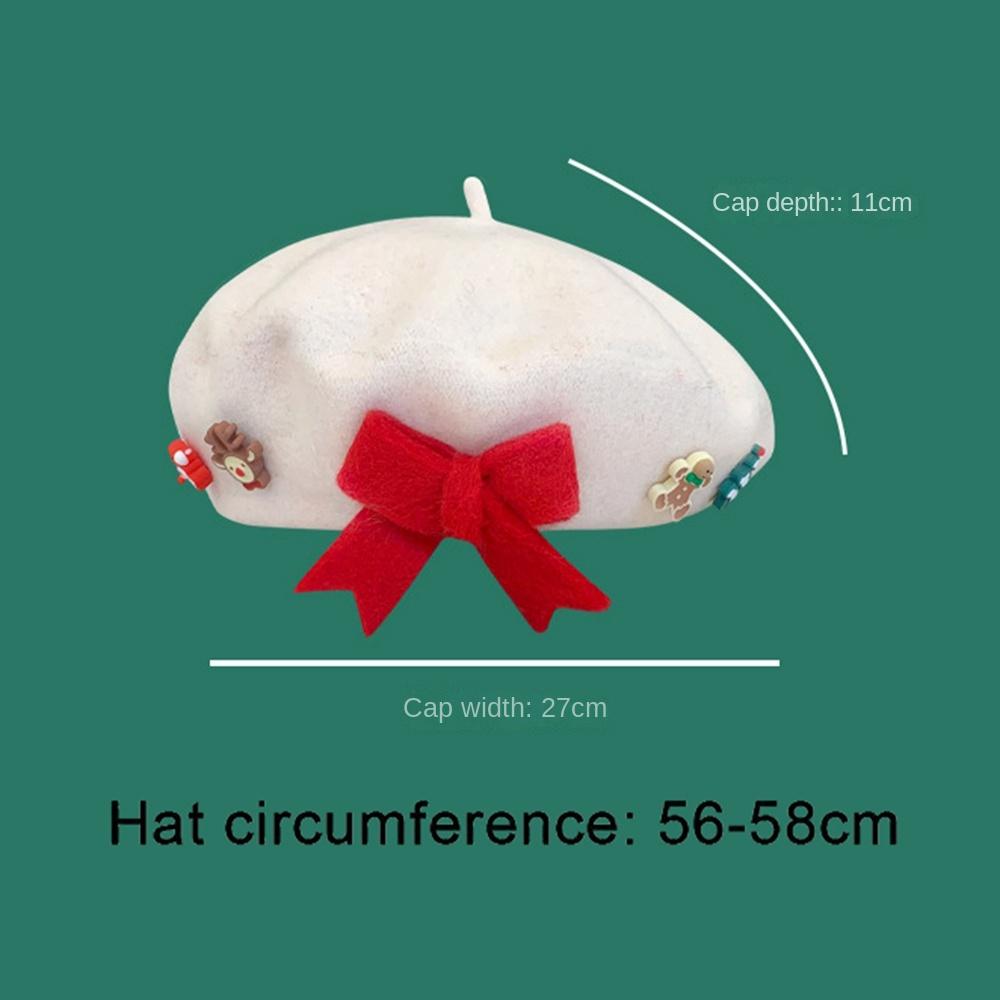 Solid Color Christmas Beret Hat Wool Winter Painter Hats New Wool Beanie Cap New Year