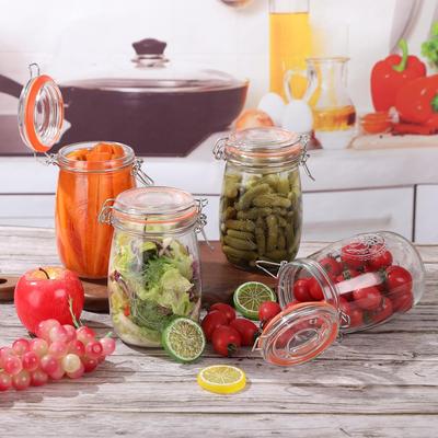 32 Oz Wide Mouth Mason Jars, 6 Pack Glass Canister with Airtight Lids for Kitchen Storage