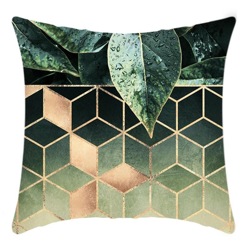 

New Light Luxury Series Green Printed Letter Printed Pillow Case Home Sofa Cushion Cover 45 * 45Cm pillowcase