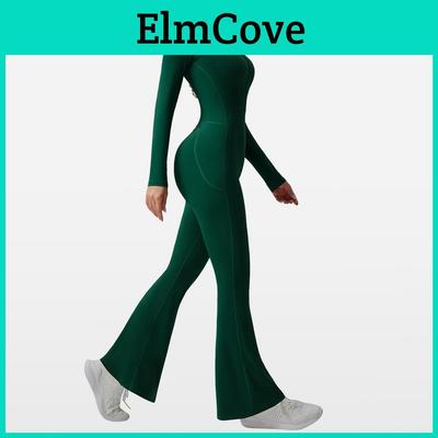 Yoga Jumpsuit With Moisturewicking Fabric Long Sleeve For Fitness And Workout
