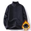 Men's Trendy Woolen Half-Zip Sweater with Velvet Lining - Warm Stand Collar Knitwear