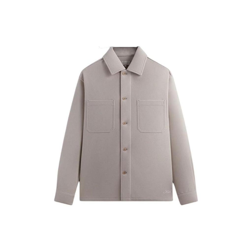 Kith Felted Jersey Ace Buttondown Pyramid Men Tops Grey KHM031819-205