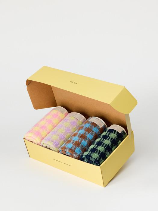 WOLA 4P Reversible Towel Gingham Set