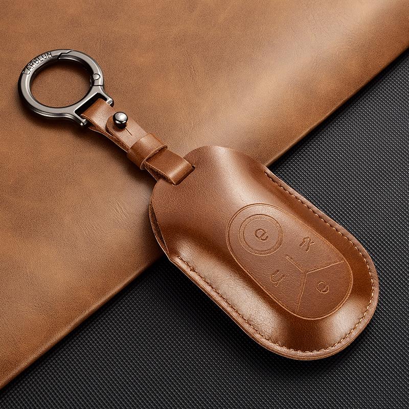 New Car Key Case Cover For Geely Ex2 - Leather Protective Key Shell Anti-Scratch Remote Key Protector