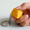 Stress Relief Keyboard Toys Cheese Calming Keychain Anti-Stress Toy Chocolate Keyboard Keychain 3D Decompression Clicker Gifts