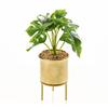 Gold Footed Planter with Faux Plants 41cm
