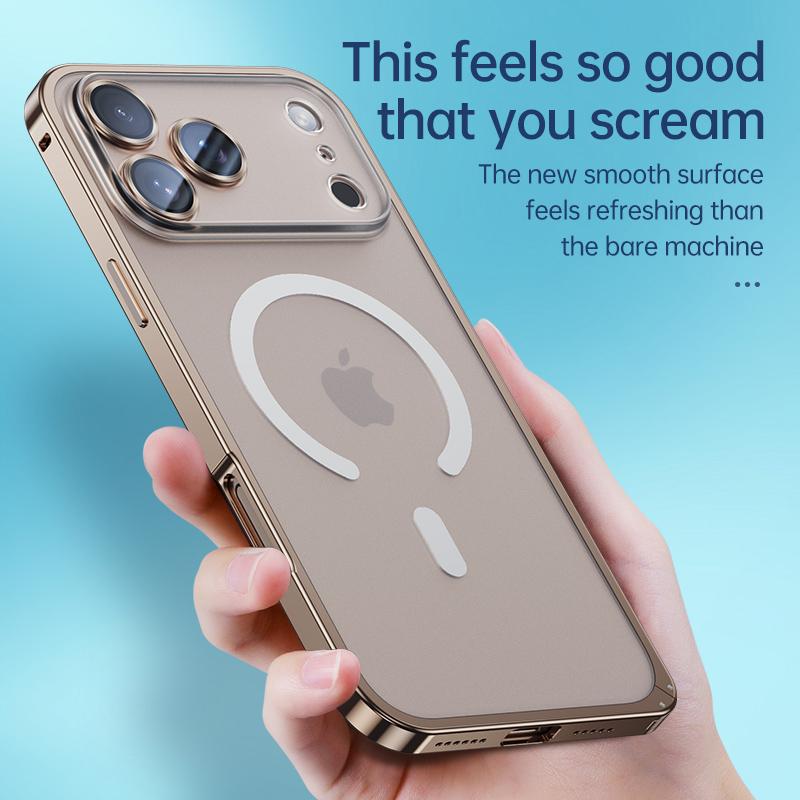 Aluminum Alloy Metal Frame Cover Lens film protection for Iphone 17 Pro Max 16 15 14 13 12 Pro Max Support for Magsafe Charging Case