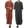 Bata para Hombre Cuello Redondo Mangas Largas Sencilla Dividida Pulóver Media Botonadura Simple Longitud Tobillo Tallas Grandes Ligera Suave Batas de Primavera para Uso Diario