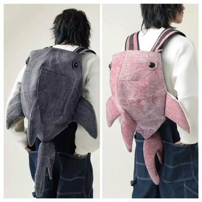 Whale Shark Shape Backpack Large Capacity Travel Bag Cartoon Animal Knapsack Fashion Outdoor Durable Knapsack Student Schoolbag