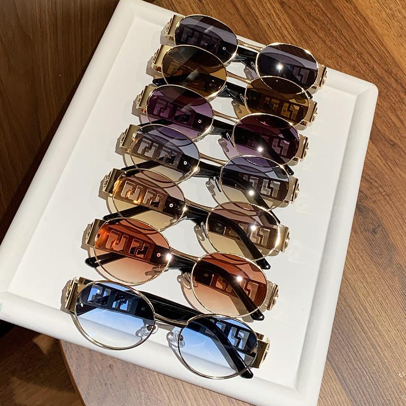 Metal Oval Frame Sunglasses With Pc Lenses For Fashionable Sun Protection And Outdoor Activities