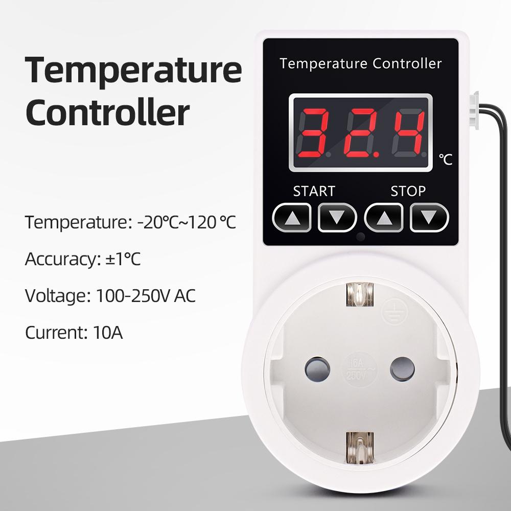 AL11G-T1 Professional Temperature Controller Digital Thermostat Regulator Socket Outlet EU Plug With Waterproof NTC Sensor