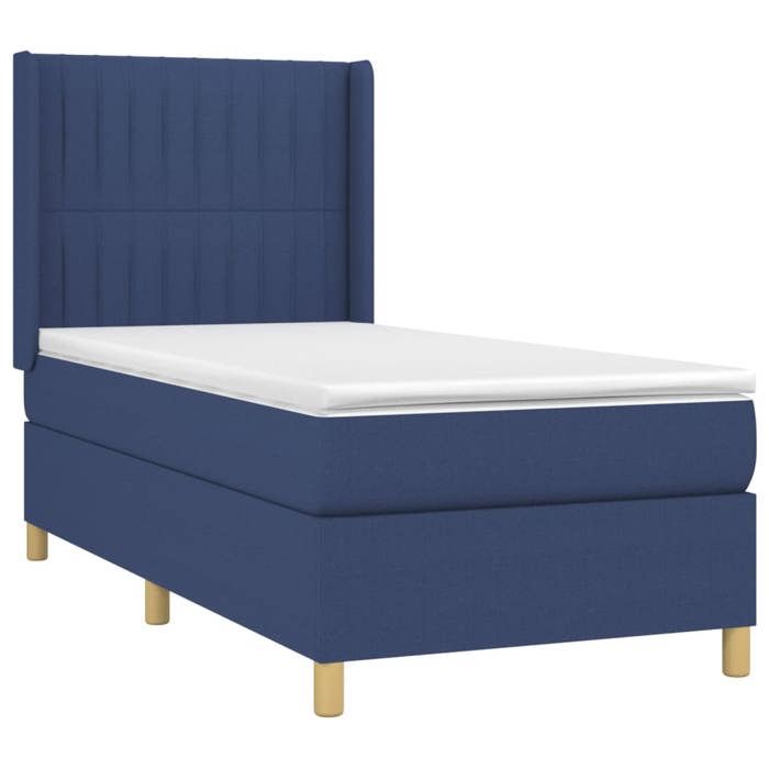 Maison Exclusive - Somier de láminas para cama con colchón Azul 90x190 cm Tela