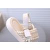 Girls Fashion Summer New Cross-Strap Fold-Edge Beach Shoes Comfortable Simple Casual Solid Color Sandals