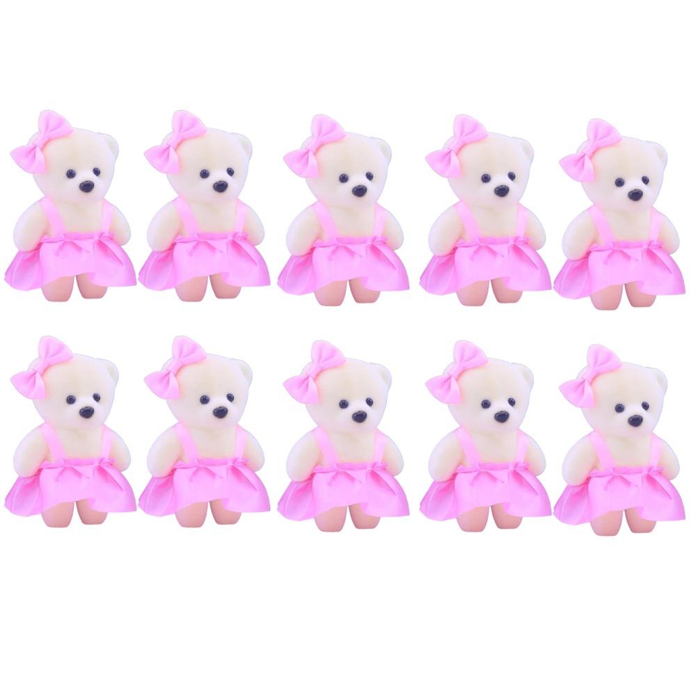 10pcs/set Plush Doll Bear Plush Foam Toys Foam Bear Cartoon Bouquet Doll Graduation Gifts