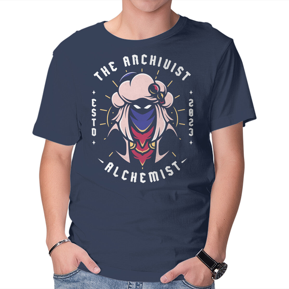 Unisex Crew Neck T-Shirt The Archivist Alchemist Graphic Short Sleeve Casual Tee XXL