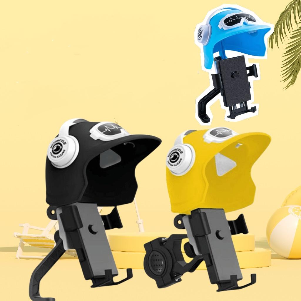 2025 Trendiger Mini-Helm Fahrrad Handyhalterung Halter Hochwertig Tragbar Elektrisches Motorrad Handyhalter Sonnenschutz Wasserdicht