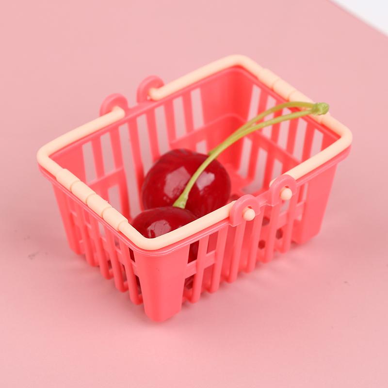 Shopping Basket Toys Kids Mini Supermarket Shopping Hand Basket Model Dollhouse